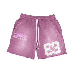 Ensemble deux pièces en velours tissé lourd et confortable |   Ensemble sweat-shirt et short pour homme avec logo personnalisé imprimé, style streetwear, automne - Product Image 6