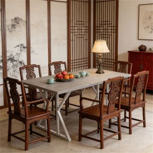 Tavolo da Pranzo Grigio per Cucina, Sala da Pranzo e Ufficio - Solo Tavolo - Product Image 1