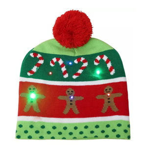 Bonnet de Noël lumineux à LED avec pompon tricoté – Chapeau d'hiver festif et chaud unisexe pour fêtes saisonnières – Accessoire de tête - Product Image 3