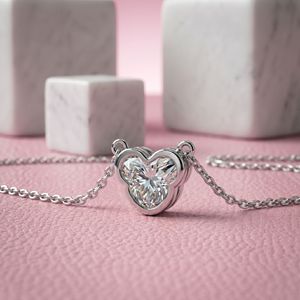 Elegant 1.0 Ct Lab Grown Diamond Bezel Set <b>Pendant</b> <b>Solid</b> <b>Gold</b> Sparkling Jewelry Necklaces Women Wholesale OEM Indian Factory - Product Image 5