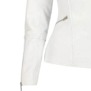 Nuevas Chaquetas Blancas para Mujer con Logotipo Personalizado RTS, Chaqueta Vintage de Invierno, Chaqueta Clásica de Cuero Genuino, Chaqueta Bomber, Ropa Urbana - Product Image 4