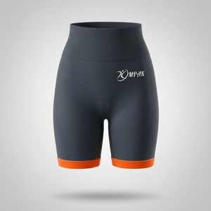 กางเกงขาสั้นเอวสูงสำหรับออกกำลังกายสไตล์ไบค์เกอร์สำหรับผู้หญิง เหมาะสำหรับสตรีทแวร์ ฟิตเนส ยิม โยคะ ระบายอากาศได้ดี แห้งเร็ว ไร้ตะเข็บ ทรงสครันช์ - Product Image 1