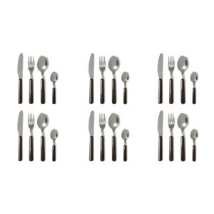 Set di Posate Excelsa 24 Pezzi in Acciaio Inossidabile con Manici Neri, Design Minimalista, Lavabile in Lavastoviglie - Product Image 2