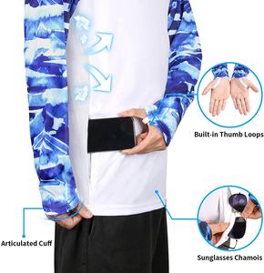 Camisas de Pesca de Marlin de Manga Larga Azul Claro con Diseño Personalizado Serigrafiado, Nueva Llegada, 240g, Antibacterianas y con Protección UV para Hombre - Product Image 3