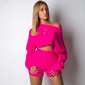 Conjunto de 2 Piezas para Mujer, Blanco, Tejido Transpirable, Cuello Redondo, Manga Larga, Corte Holgado, Casual, Primavera/Verano, Color Sólido, Poliéster - Product Image 2