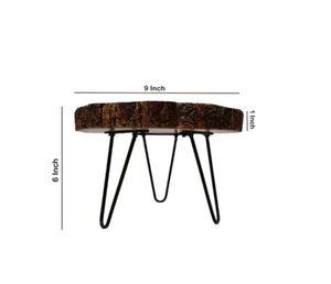 Support à gâteau en bois fait main, plateau rond pour servir des desserts, décoration pour la maison - Product Image 1
