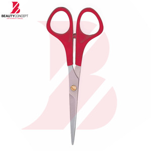 Ciseaux de coiffure professionnels à manche en plastique rouge, prix de gros, ciseaux de barbier en acier inoxydable pour salon de coiffure - Product Image 3