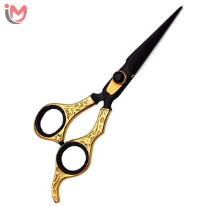 Ciseaux de coiffure professionnels en acier inoxydable noir de 6 pouces, ciseaux à effiler avec logo personnalisé, lame tranchante, outil de beauté - Product Image 5