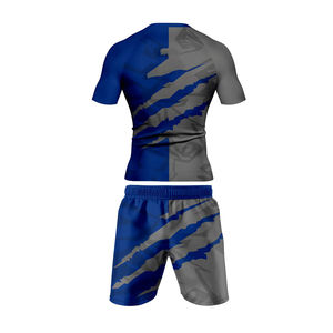 Ensemble de vêtements de sport de compression pour hommes OEM, haut de protection contre les éruptions cutanées et short de MMA, graphismes personnalisés pour le kickboxing, le jiu-jitsu, l'entraînement physique - Product Image 3