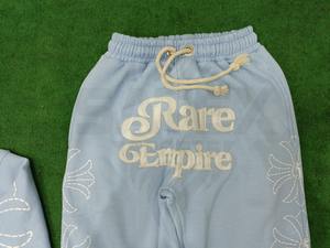 Nouveau pantalon de survêtement pour homme, style streetwear décontracté, personnalisé, effet délavé soleil, broderie vieillie, écologique, vintage, en tissu épais - Product Image 4