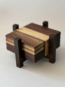 Sous-verres ronds en bois, finition bois naturel, tapis antidérapants pour table, design moderne, ensemble de sous-verres pour tasses à café, sous-verres en bois - Product Image 3
