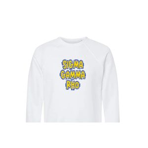 Custom Sigma Gamma Rho <b>Retro</b> Doodle 80s Style <b>Sweatshirt</b> Women's Vintage Graphic Crewneck Long Sleeve Greek Sorority Pullover - Product Image 1