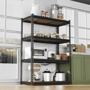 Étagère de garage réglable à 4 niveaux 122*60*153.5cm en fer noir perforé en forme de gourde pour présentoir de marteaux en caoutchouc et de gants - Product Image 1