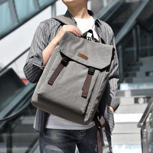 <b>Canvas</b> Laptop <b>Backpack</b> Minimalist Design Durable Softback 20-39L Capacity Unisex Shoulder Straps Buckle Closure - Product Image 4