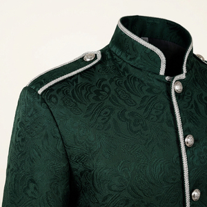 Chaqueta Blazer Victoriana de Diseño Personalizado y Color Plateado con Trenzas, Estilo Británico, de Tela Jacquard Floral con Botones, Superventas - Product Image 5
