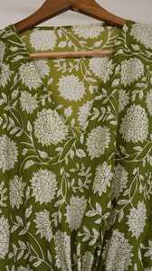 Robe kaftan en coton imprimé indien avec cordon de serrage réglable, vêtement de détente - Product Image 4