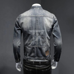 Wholesale <b>Denim</b> Jacket Mens Slim Fit Style Boys Jeans and <b>Coats</b> High Quality Custom Made Men's Jackets - Product Image 2