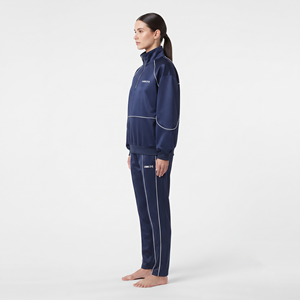 Conjunto Deportivo Personalizado de la Mejor Calidad, 100% Poliéster, Sudadera Holgada con Media Cremallera y Ribete en Contraste Blanco para Mujer - Product Image 4
