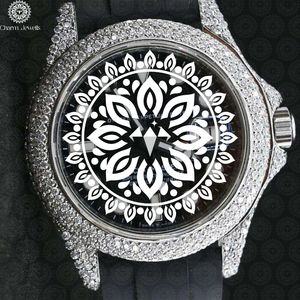 Charm Jewels Luxury Stainless Steel Watch 42mm Round Case Rubber Band Perpetual <b>Calendar</b> Mechanical Movement Analog Dial - Product Image 5