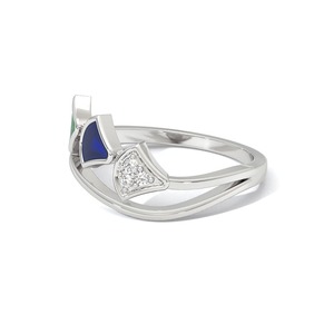 Anillo de Diamantes Naturales Inspirado en el Pavo Real en Plata de Ley 925 |   Joyería Fina Minimalista para el Día a Día para Mujer - Product Image 2