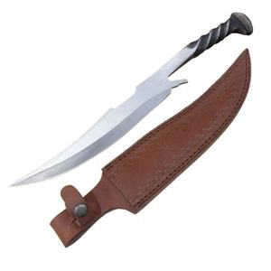 Cuchillo de Cocina de Acero Forjado a Mano, Edición Nueva, Estilo Medieval/de Caza, con Mango de Hierro Trenzado y Hoja Pulida - Product Image 4