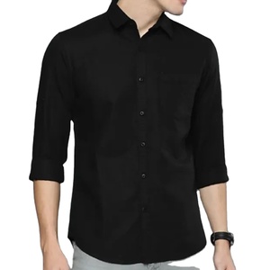 Chemise à manches longues pour homme, couleur unie, boutonnée, coupe ajustée, chemise décontractée pour homme. Chemise pour homme à prix avantageux et confortable - Product Image 4