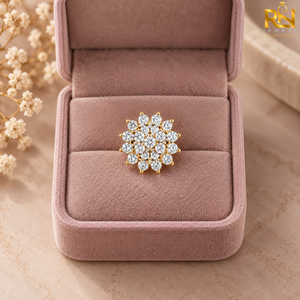 Imperial Luxury Floral Cluster Lab Grown Diamond <b>Nose</b> Pin Brilliant <b>Stud</b> <b>Silver</b> Fine Jewelry | Custom Wedding Engagement Design - Product Image 3
