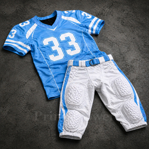 Conjunto de Pantalones y Camiseta de Fútbol Americano Personalizados con Estampado Sólido, Tela Elástica Transpirable, Uniforme de Equipo Juvenil y Adulto para Verano, Venta al Por Mayor - Product Image 4