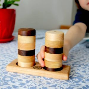 Salero y pimentero de madera, salero de madera de lujo, juego de sal y pimienta, decoración rústica para mesa, accesorio de cocina hecho a mano, mesa de comedor - Product Image 6