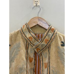 <b>Women</b> Velvet Knitted <b>Embroidered</b> <b>Jacket</b> O-Neck Floral Boho Style Eco-Friendly Reversible Air-Conditioned Cotton Winter - Product Image 4