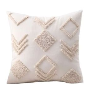 Home Sense 100% Cotton Hand Tufted Pillow Cover Modern Geometric Design Soft Cushion Decorative <b>Throw</b> Portable Woven Home Decor - Product Image 1