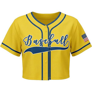 T-shirt de baseball court pour femme, col en V, boutonné, pour les jours de match, pour les fans et les mamans de baseball, à manches courtes, décontracté et sportif - Product Image 2