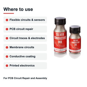 สีหมึกนำไฟฟ้าสีเงิน 1 ลิตร ความต้านทานต่ำ สำหรับซ่อมวงจร PCB และประกอบ พร้อมบรรจุภัณฑ์แบบกำหนดเอง - Product Image 2