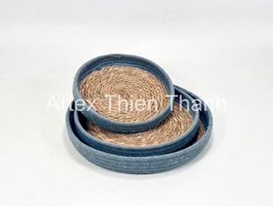 <b>Braided</b> Seagrass Tray Handmade Decorative Woven Tray Natural Woven Seagrass Tray Rustic Home Decor <b>Accessory</b> - Product Image 2