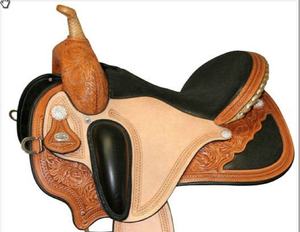 Selle occidentale d'obstacle en cuir de haute qualité, pour cheval - Product Image 2