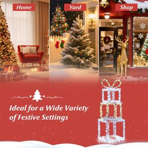 Luci di Natale con 200 LED e Perline in Acrilico, Scatole Regalo Illuminate da 3 Piedi (Luce Bianca Calda/Fredda) - Product Image 6