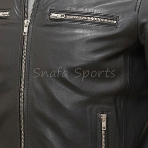 Hot Sales Custom Winter Plus Size Men's Leather Stylish Jackets Outdoor Men Zip up Fashion Leather Jackets for Men - Product Image 3