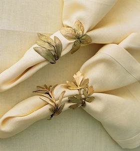 Anneaux de serviette en métal doré de style américain, écologiques, adorables, de haute qualité, pas chers, décoratifs pour mariage, forme de fleur découpée au laser, Lavie - Product Image 4