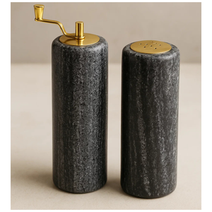 New Arrival Natural Stone Mills Handcrafted Electric-Free Durable Adjustable Eco-Friendly Marble Refillable Gravity Salt <b>Pepper</b> - Product Image 1