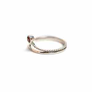 Garnet Bezel Set Luxury <b>925</b> Sterling <b>Silver</b> Handmade Gemstone <b>Ring</b> for Engagement Anniversary January Birthstone-Rose Gold - Product Image 5