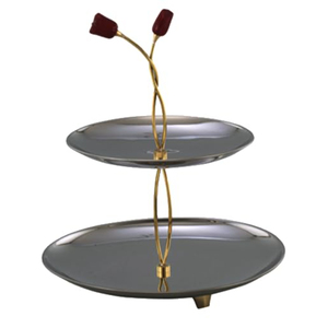 Elegant 2 Tier Metal Cake Stand Serving Premium Stainless Steel/Brass Silver Finish <b>Buffet</b> <b>Server</b> For Parties And Home Decor - Product Image 6
