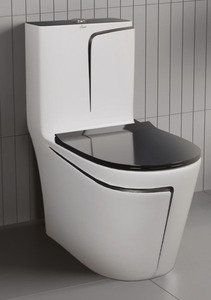 ONE PIECE TOILET BEST DESIGN GREY & BLACK COLOUR INSTA SERIES 660X375X740mm S & P TRAP <b>SYPHONIC</b> FLUSH SYSTEM - Product Image 3