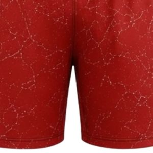 Red Black Speckled Print Athletic Sports <b>Shorts</b> with <b>Elastic</b> <b>Waistband</b> Lightweight Breathable Gym Workout Training Performance - Product Image 5