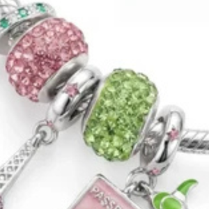 Colgante de Plata de Ley con Forma de Torre Eiffel, con Pedrería Rosa y Verde, Compatible con Pulseras <span class=keywords><strong>Pandora</strong></span> para Mujer - Product Image 6