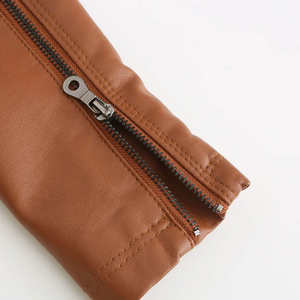 Chaqueta de Cuero Genuino para Mujer, Chaqueta de Cuero Real Ajustada a la Moda, Ropa de Abrigo Informal para Otoño e Invierno - Product Image 5