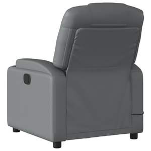 Fauteuil inclinable de massage en similicuir gris, structure standard en métal et contreplaqué - Product Image 4