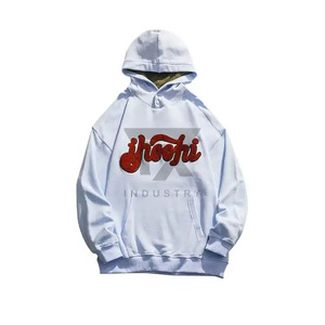 Sweat à capuche oversize à épaules tombantes avec logo brodé et patch en chenille, sweat à capuche brodé en chenille pour homme - Product Image 5