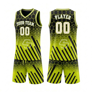 Maillot de basket personnalisé et abordable 100 % polyester, col en V, sans manches, respirant, ensemble d'uniformes d'entraînement unisexe - Product Image 5