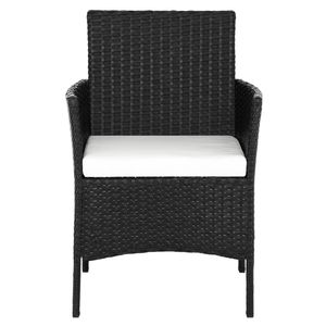 Set Divano in Rattan Nero 2 Pezzi con 1 Divanetto e Tavolino in Vetro Temperato, Sostituisce le Poltrone 47369505 per Soggiorno - Product Image 2