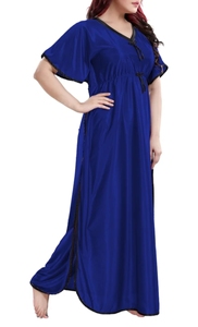 New Style Breathable Moroccan <b>Kaftan</b> Dress Batwing Wide Sleeve VNeck Polyester Regular Fit Floor Length Casual Evening Party - Product Image 5